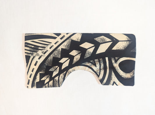 Polynesian Tribal in Cream and Black Eye Pillow Cover
