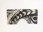 Polynesian Tribal in Cream and Black Eye Pillow Cover