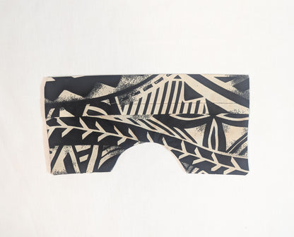Polynesian Tribal in Cream and Black Eye Pillow Cover