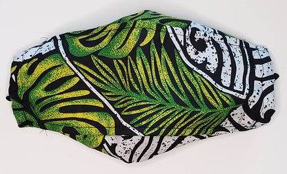 Green & White Polynesian 3D Mask