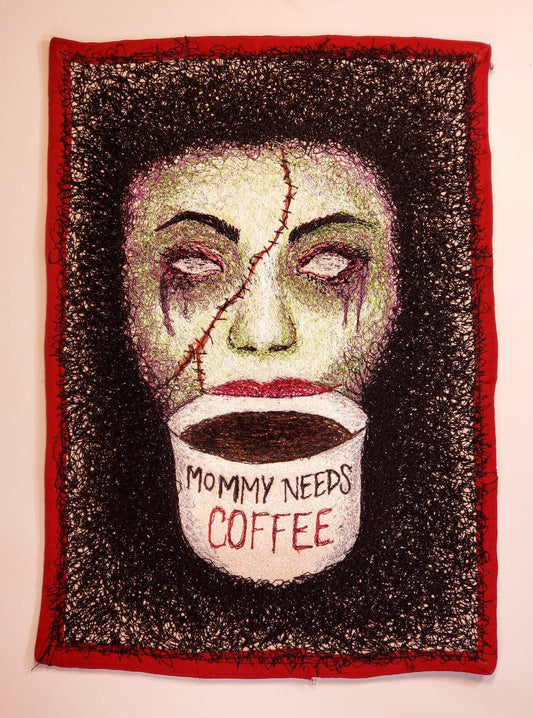 Zombie Mommy Thread Painting