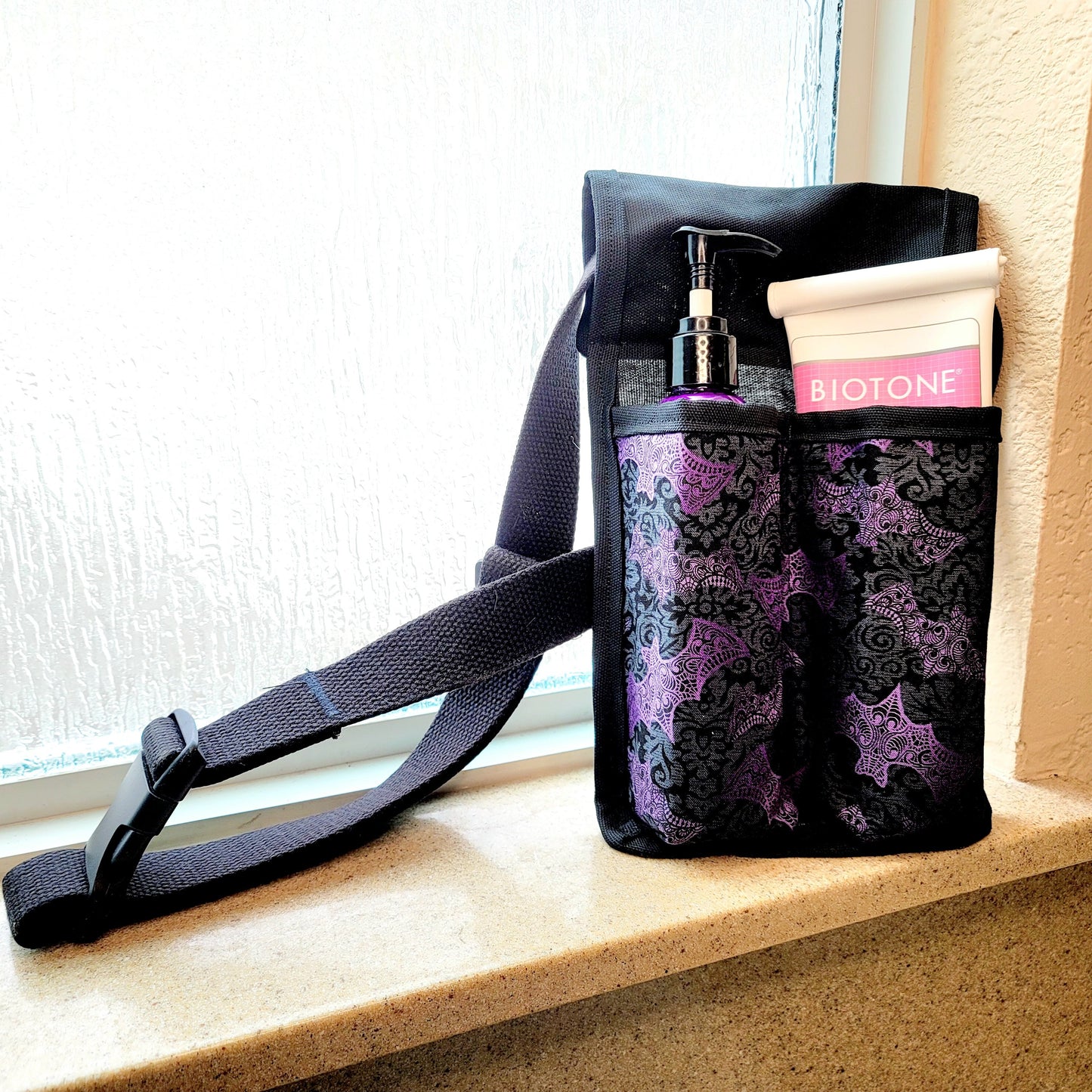 Purple Bats Massage Therapist Double Lotion and Utility Holster