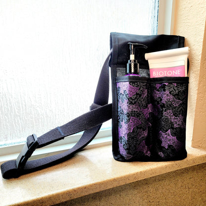 Purple Bats Massage Therapist Double Lotion and Utility Holster