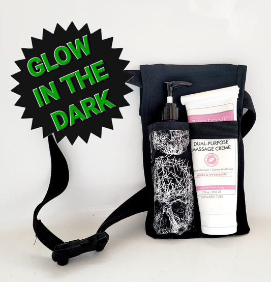 Glow In The Dark Skulls Lotion and Cream Holster Massage Therapist Lotion Holster,