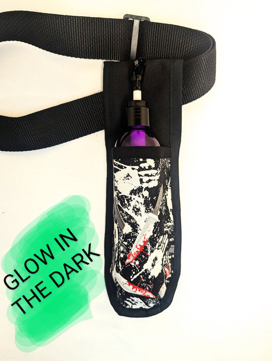 Glow in the dark knife and hands Massage Therapist Single Lotion and Utility Holster