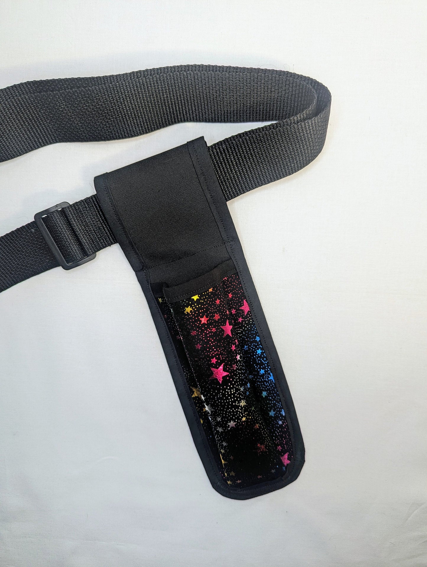 Metallic Rainbow Stars Massage Therapist Single Lotion and Utility Holster