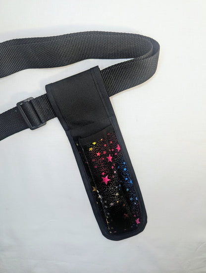 Metallic Rainbow Stars Massage Therapist Single Lotion and Utility Holster