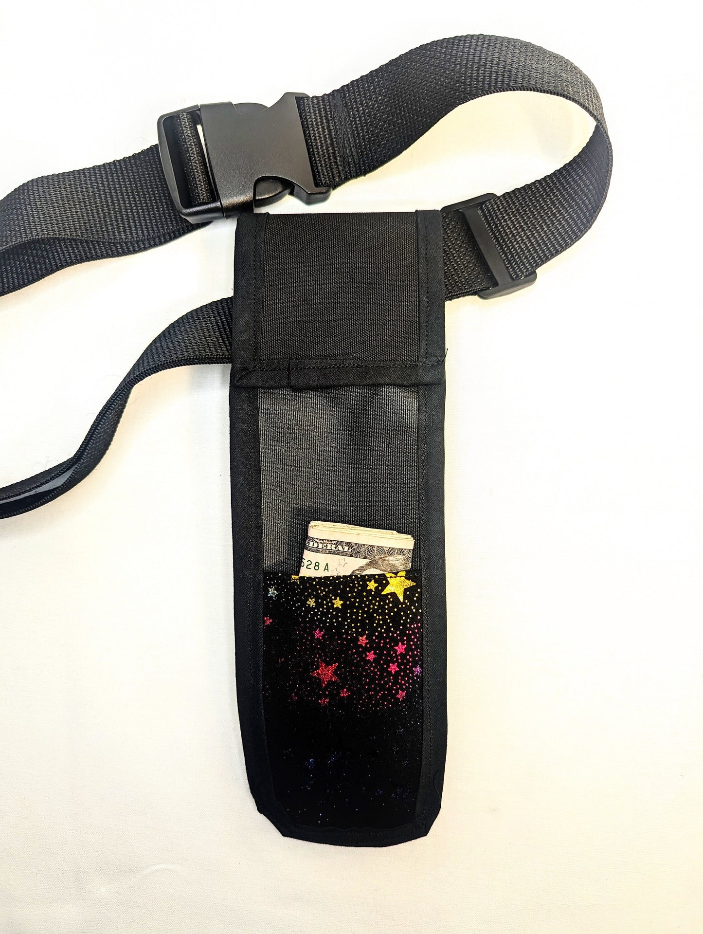 Metallic Rainbow Stars Massage Therapist Single Lotion and Utility Holster
