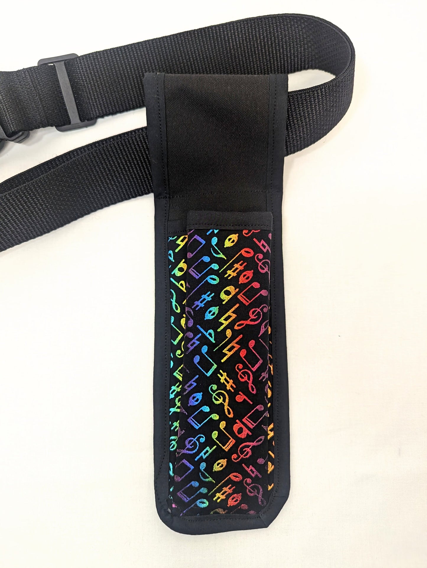 Rainbow Metallic Music Notes Massage Therapist Single Lotion and Utility Holster