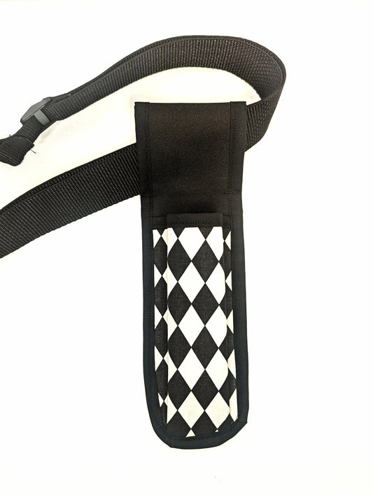 Harlequin in black and white Massage Therapist Single Lotion and Utility Holster