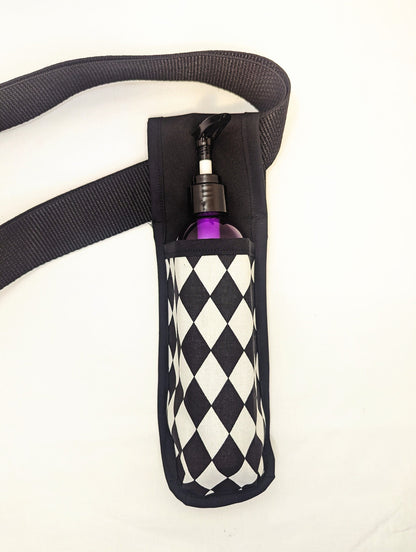 Harlequin in black and white Massage Therapist Single Lotion and Utility Holster