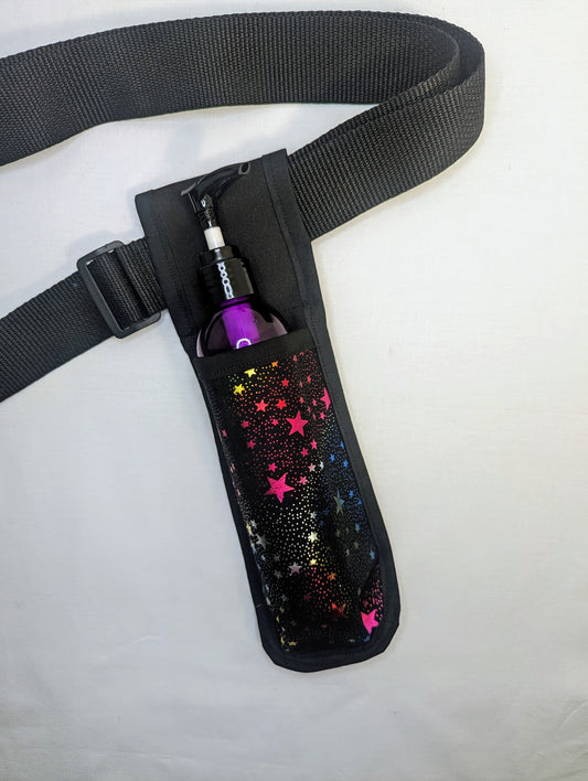 Metallic Rainbow Stars Massage Therapist Single Lotion and Utility Holster
