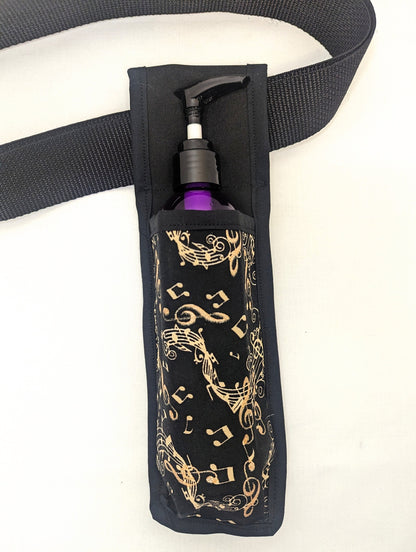 Music notes in cream Massage Therapist Single Lotion and Utility Holster