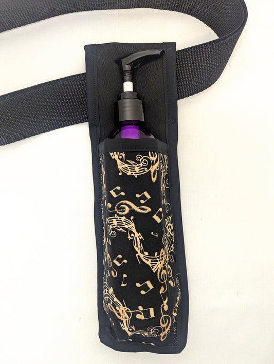 Music notes in cream Massage Therapist Single Lotion and Utility Holster