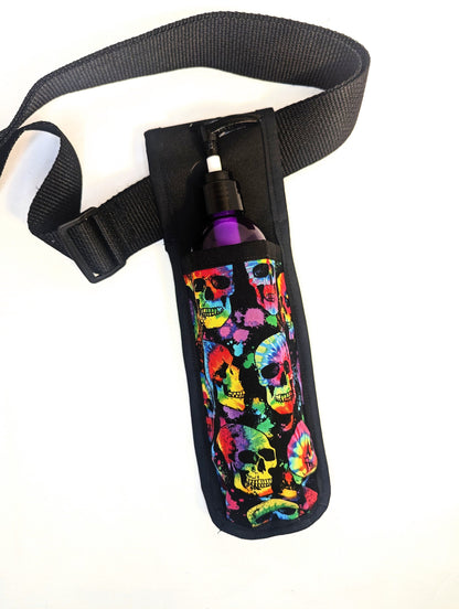 Rainbow Tie Dye Skulls Massage Therapist Single Lotion and Utility Holster