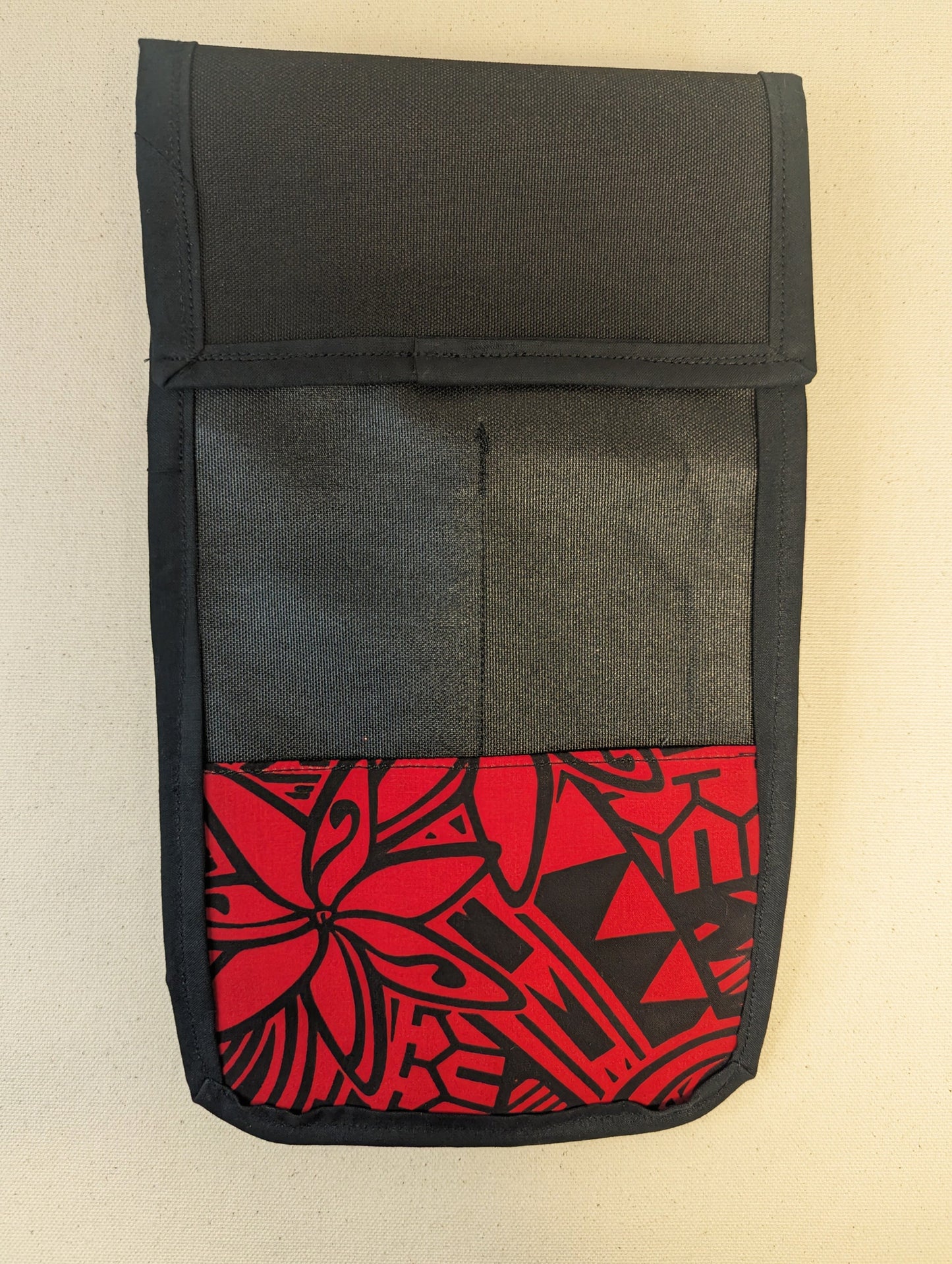 Polynesian Tribal in Red and Black Massage Therapist Double Lotion and Utility Holster