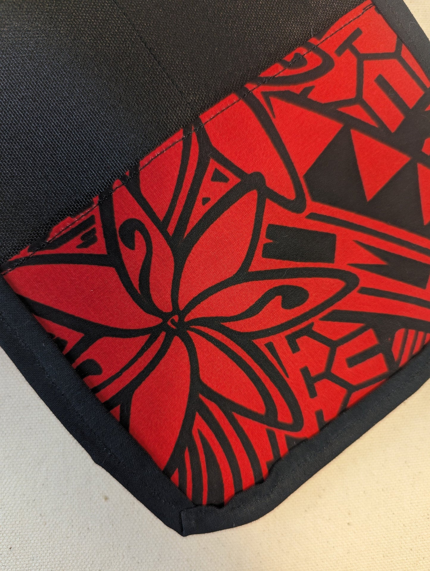 Polynesian Tribal in Red and Black Massage Therapist Double Lotion and Utility Holster