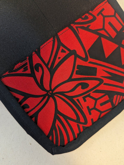 Polynesian Tribal in Red and Black Massage Therapist Double Lotion and Utility Holster