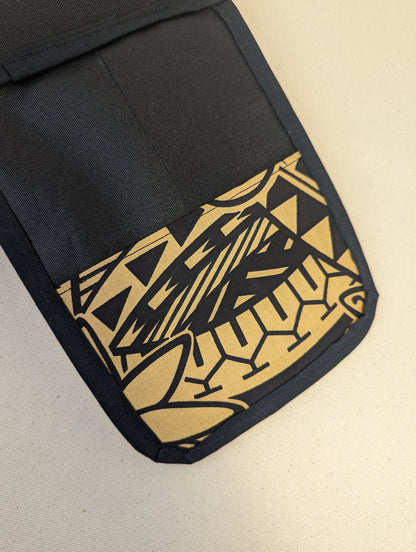 Polynesian Tribal in Gold and Black Massage Therapist Double Lotion and Utility Holster