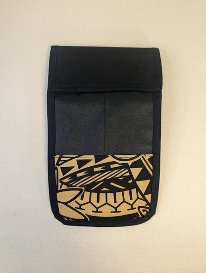 Polynesian Tribal in Gold and Black Massage Therapist Double Lotion and Utility Holster