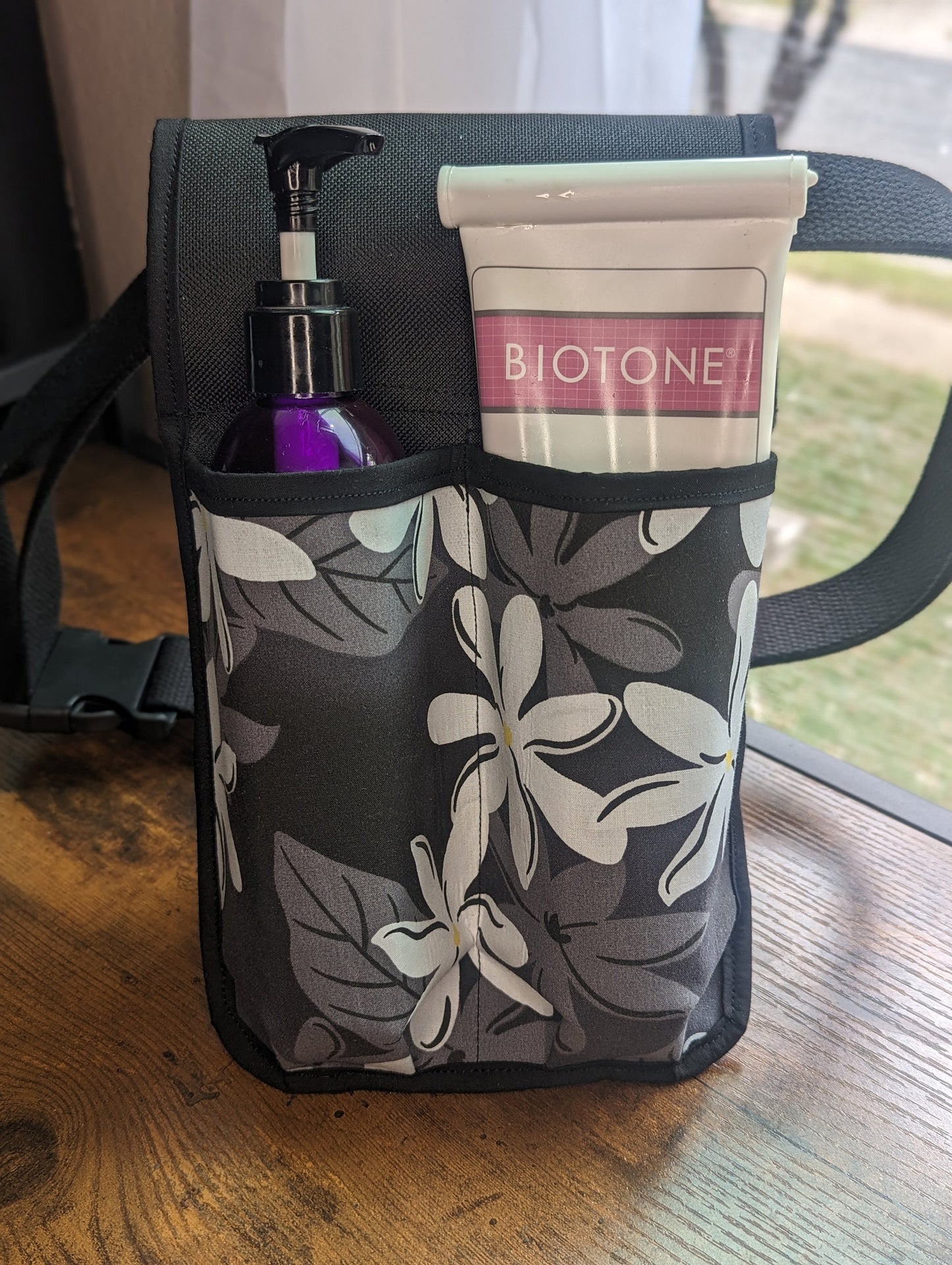 Island Flowers Massage Therapist Double Lotion and Utility Holster