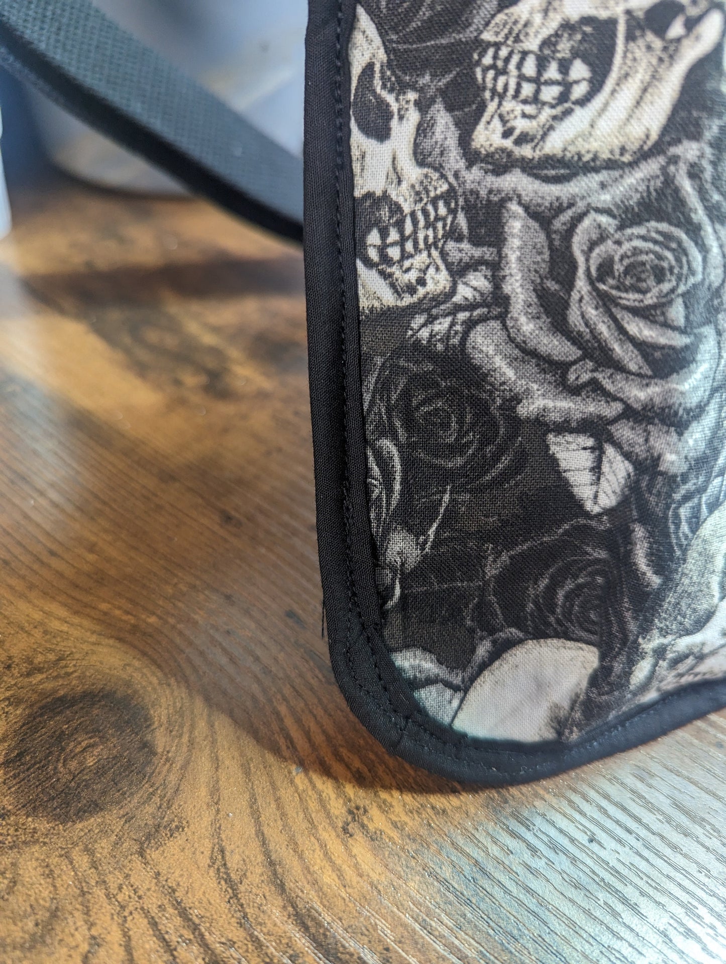 Skull and Roses Massage Therapist Lotion holster with Tool Pocket and Utility Holster