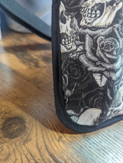 Skull and Roses Massage Therapist Lotion holster with Tool Pocket and Utility Holster