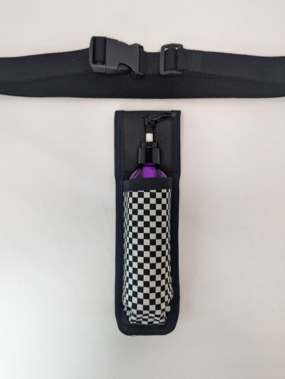 Black and white checkerboard Massage Therapist Single Lotion and Utility Holster