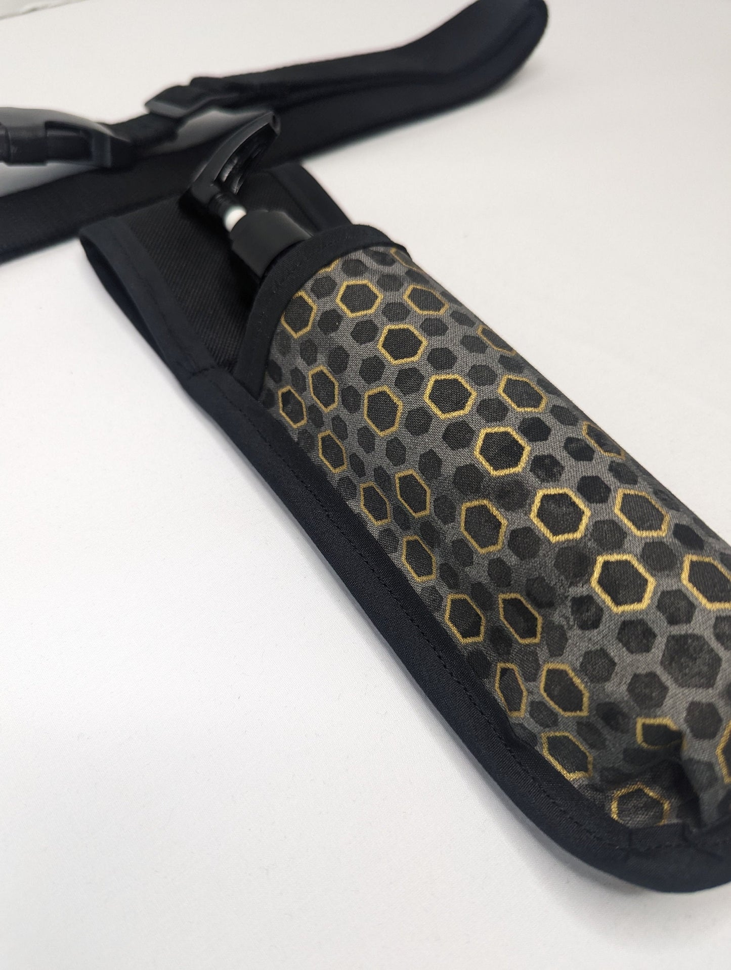 Hexagon in grey and gold Massage Therapist Single Lotion and Utility Holster