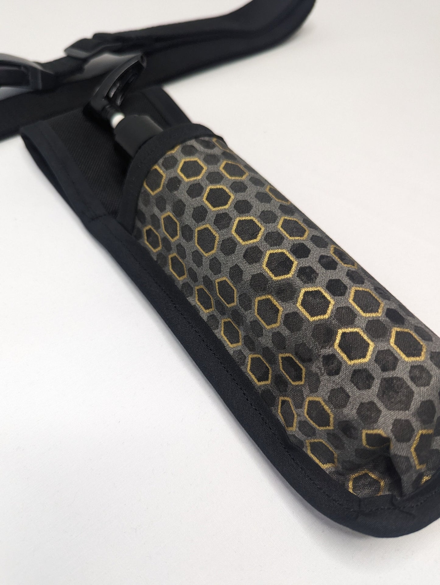 Hexagon in grey and gold Massage Therapist Single Lotion and Utility Holster