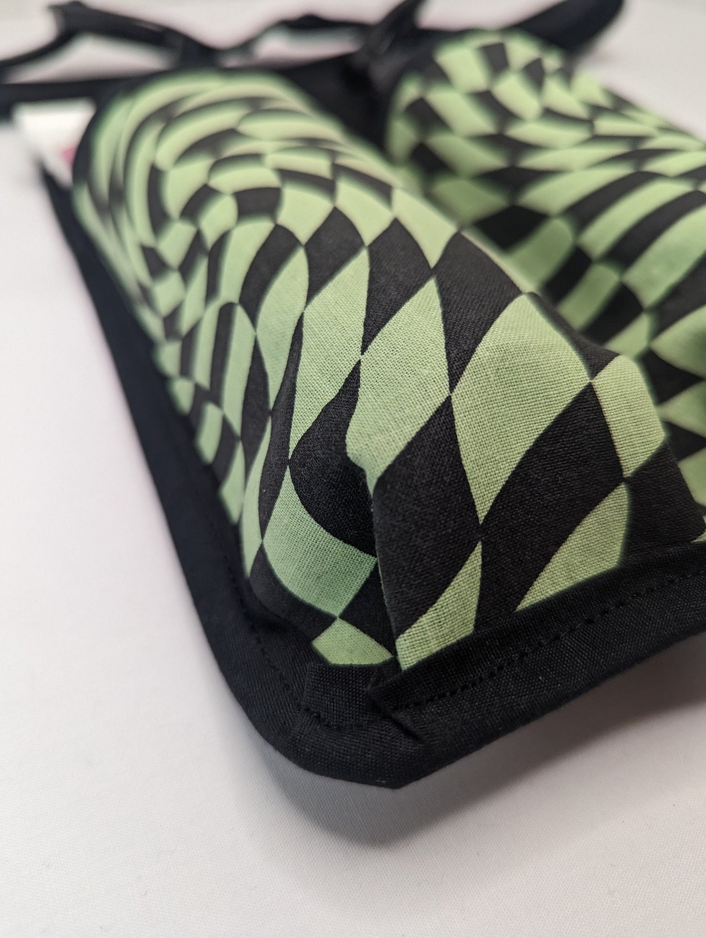 Abstract checkerboard in green Massage Therapist Double Lotion and Utility Holster