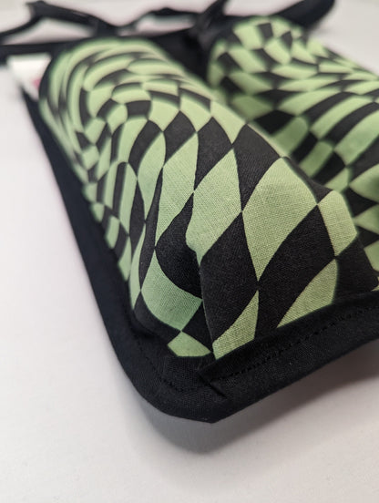 Abstract checkerboard in green Massage Therapist Double Lotion and Utility Holster
