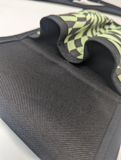 Abstract checkerboard in green Massage Therapist Double Lotion and Utility Holster