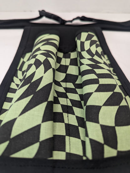 Abstract checkerboard in green Massage Therapist Double Lotion and Utility Holster