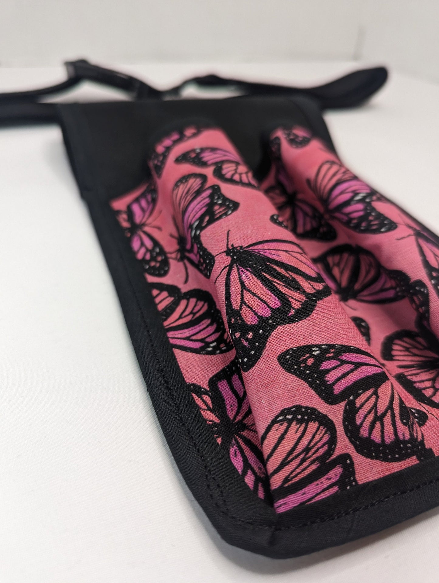 Black and pink butterfly Massage Therapist Double Lotion and Utility Holster