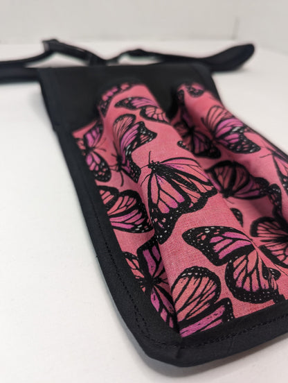Black and pink butterfly Massage Therapist Double Lotion and Utility Holster