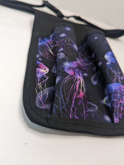 Jellyfish on Black Massage Therapist Double Lotion and Utility Holster