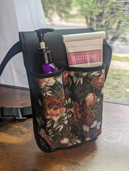 Art Nouveau Butterflies and Roses Massage Therapist Double Lotion and Utility Holster