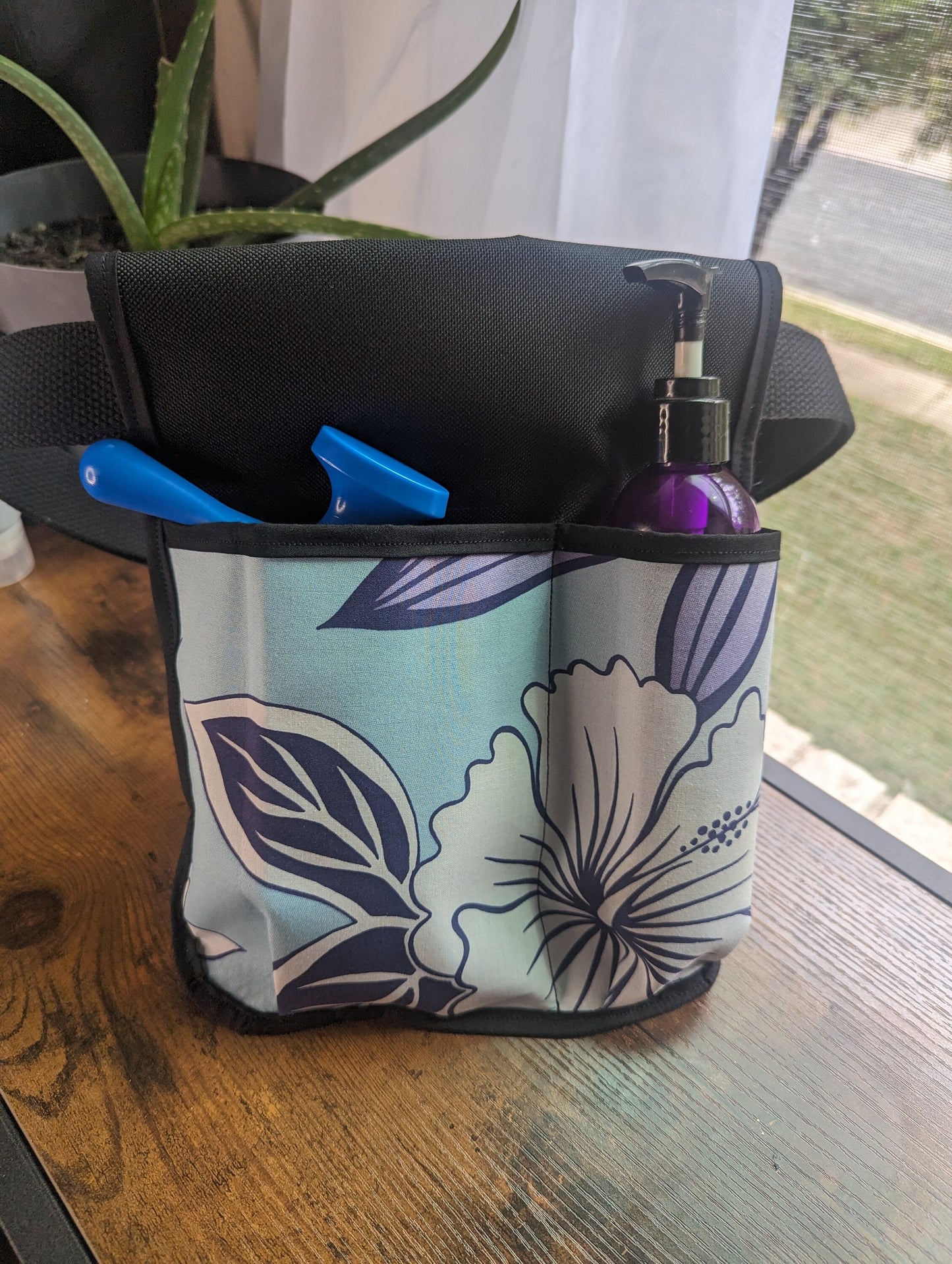 Island Pastel Massage Therapist Lotion holster with Tool Pocket and Utility Holster