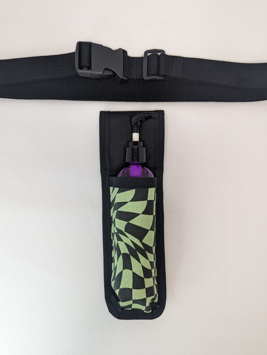 Abstract Checkerboard in light green Massage Therapist Single Lotion and Utility Holster
