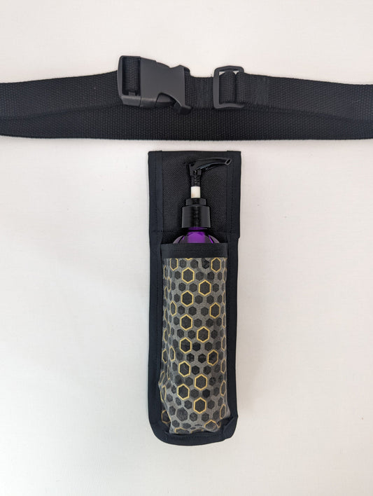 Hexagon in grey and gold Massage Therapist Single Lotion and Utility Holster