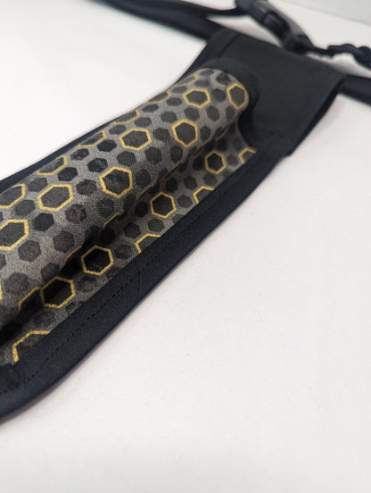 Hexagon in grey and gold Massage Therapist Single Lotion and Utility Holster
