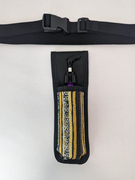 Daisy, hexagon, yellow stripe Massage Therapist Single Lotion and Utility Holster