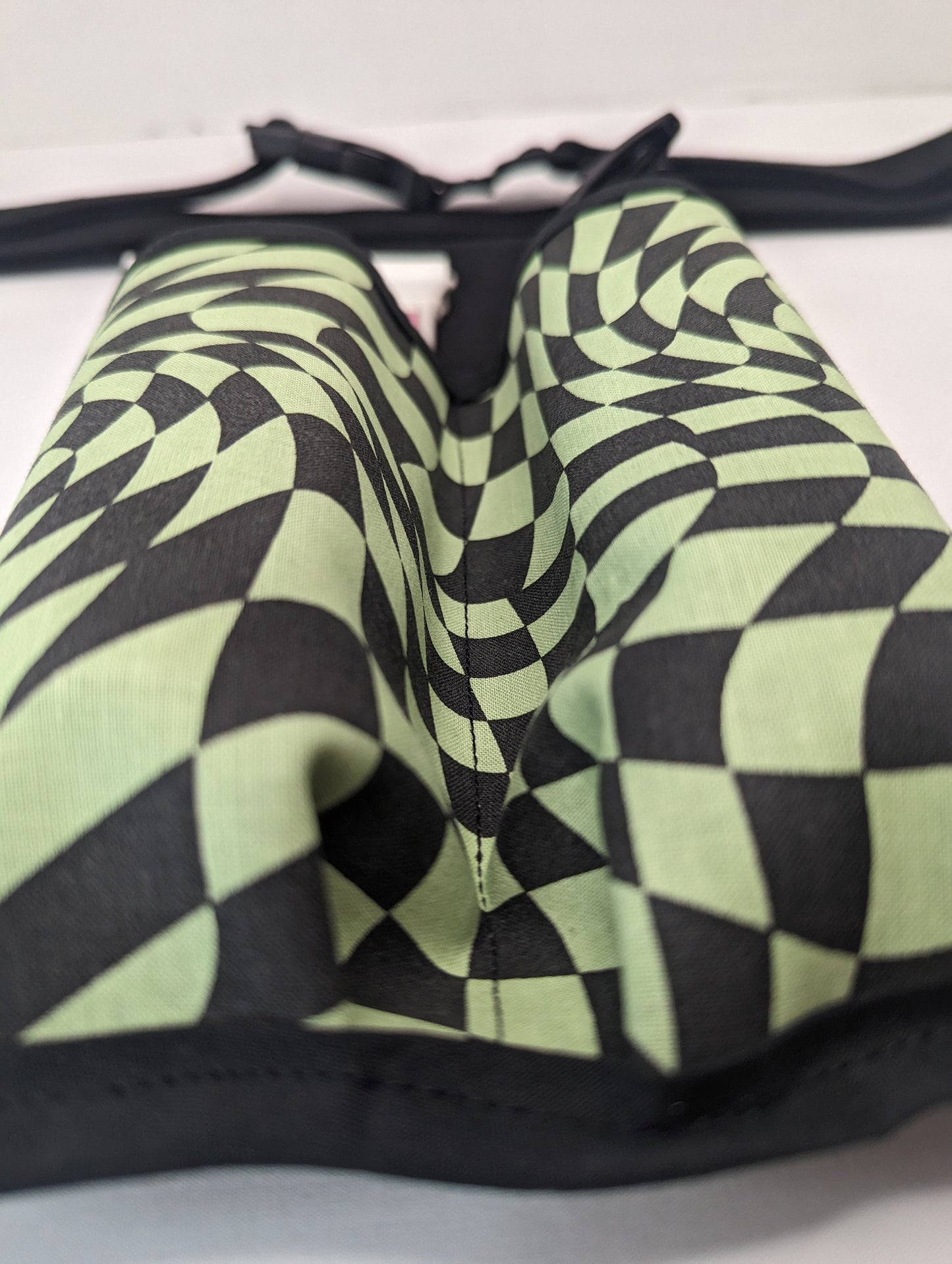 Abstract checkerboard in green Massage Therapist Double Lotion and Utility Holster
