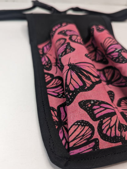 Black and pink butterfly Massage Therapist Double Lotion and Utility Holster