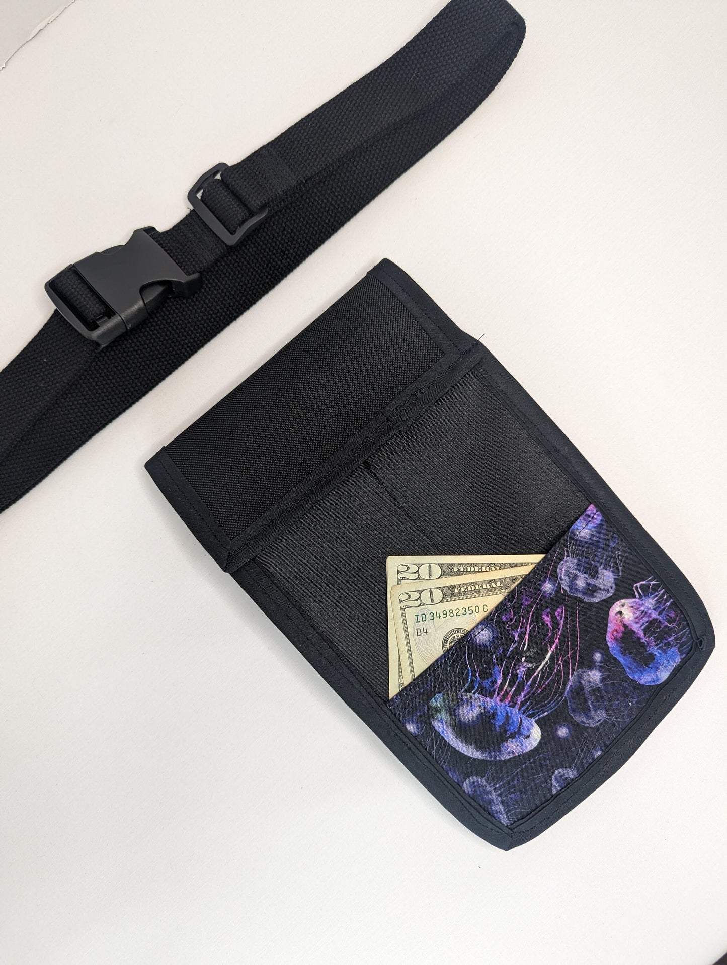 Jellyfish on Black Massage Therapist Double Lotion and Utility Holster
