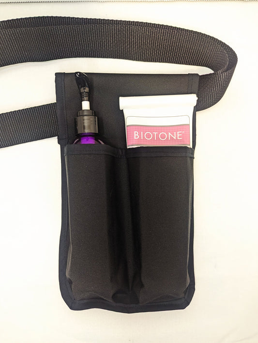 Black Massage Therapist Double Lotion and Utility Holster