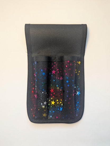 Metallic Rainbow Stars Massage Therapist Double Lotion and Utility Holster