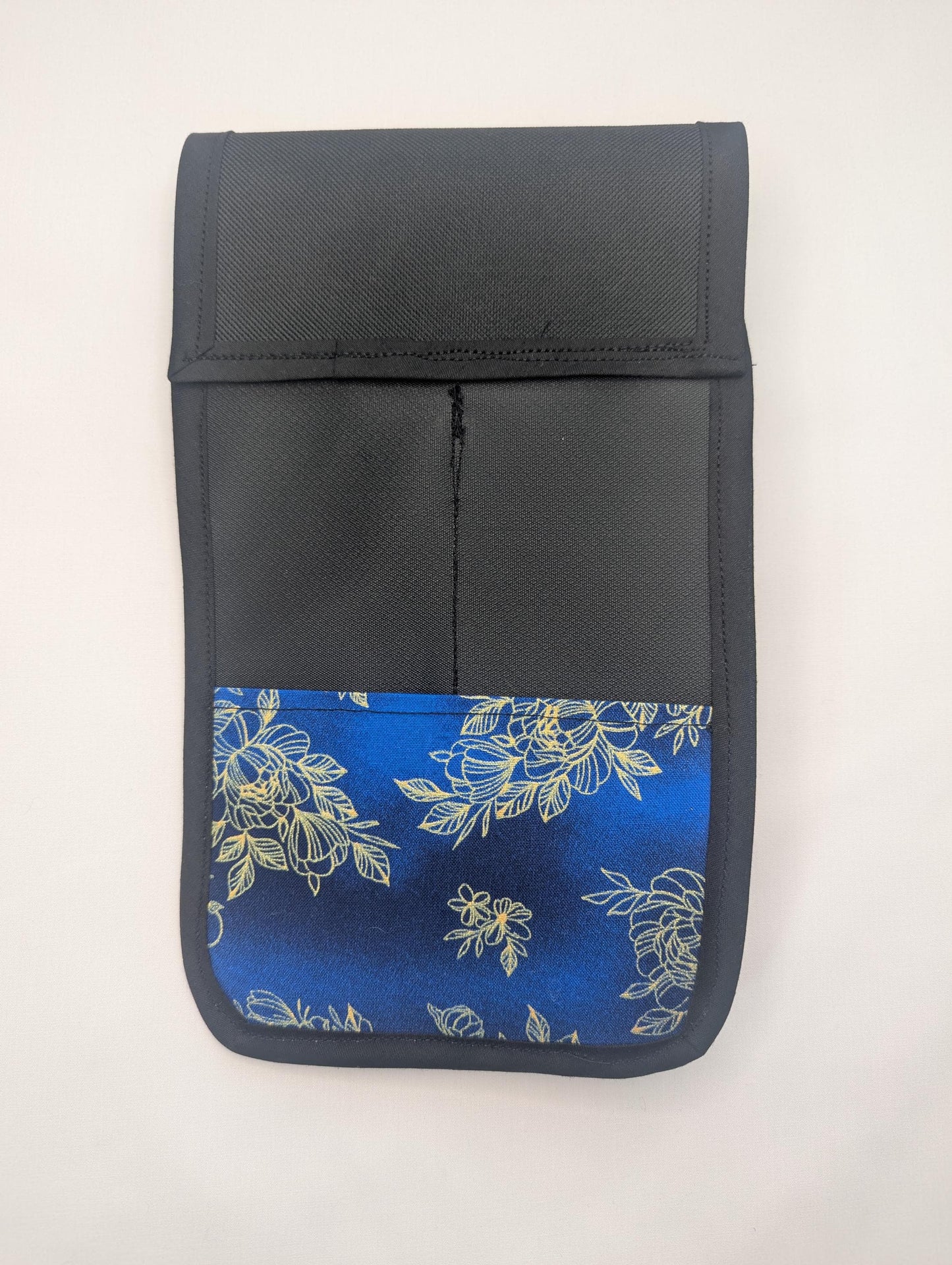 Blue and Gold Floral Lotion and Cream Holster Massage Therapist Lotion Holster,