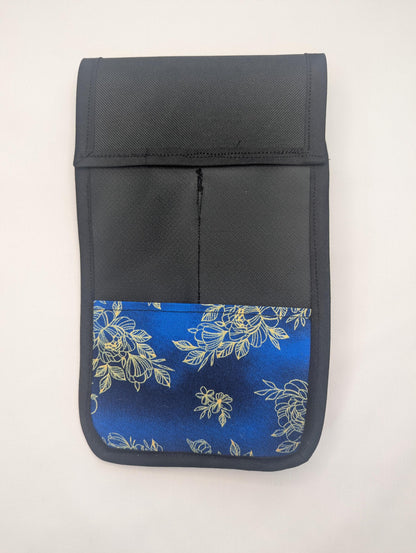 Blue and Gold Floral Lotion and Cream Holster Massage Therapist Lotion Holster,